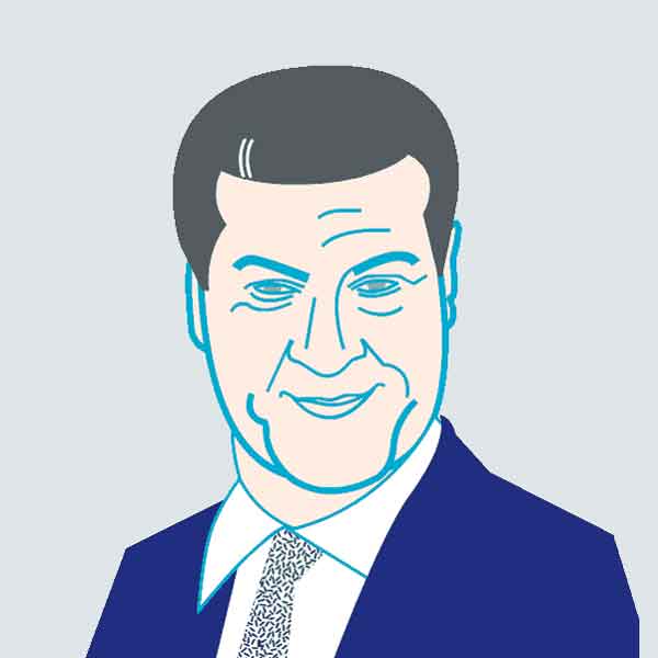 Markus Söder Portrait Karikatur Vektorgrafik Illustration Zeichnung